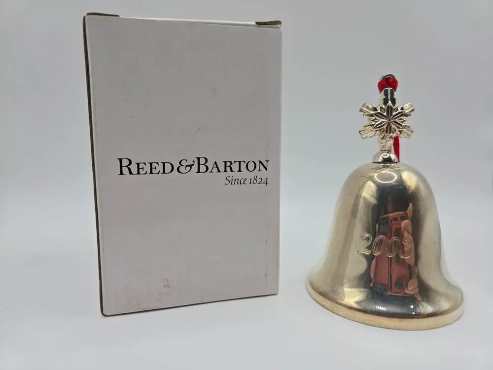 Reed & Barton Silverplated Bell Ornament Engraved Christmas 2003 Dangle Bell